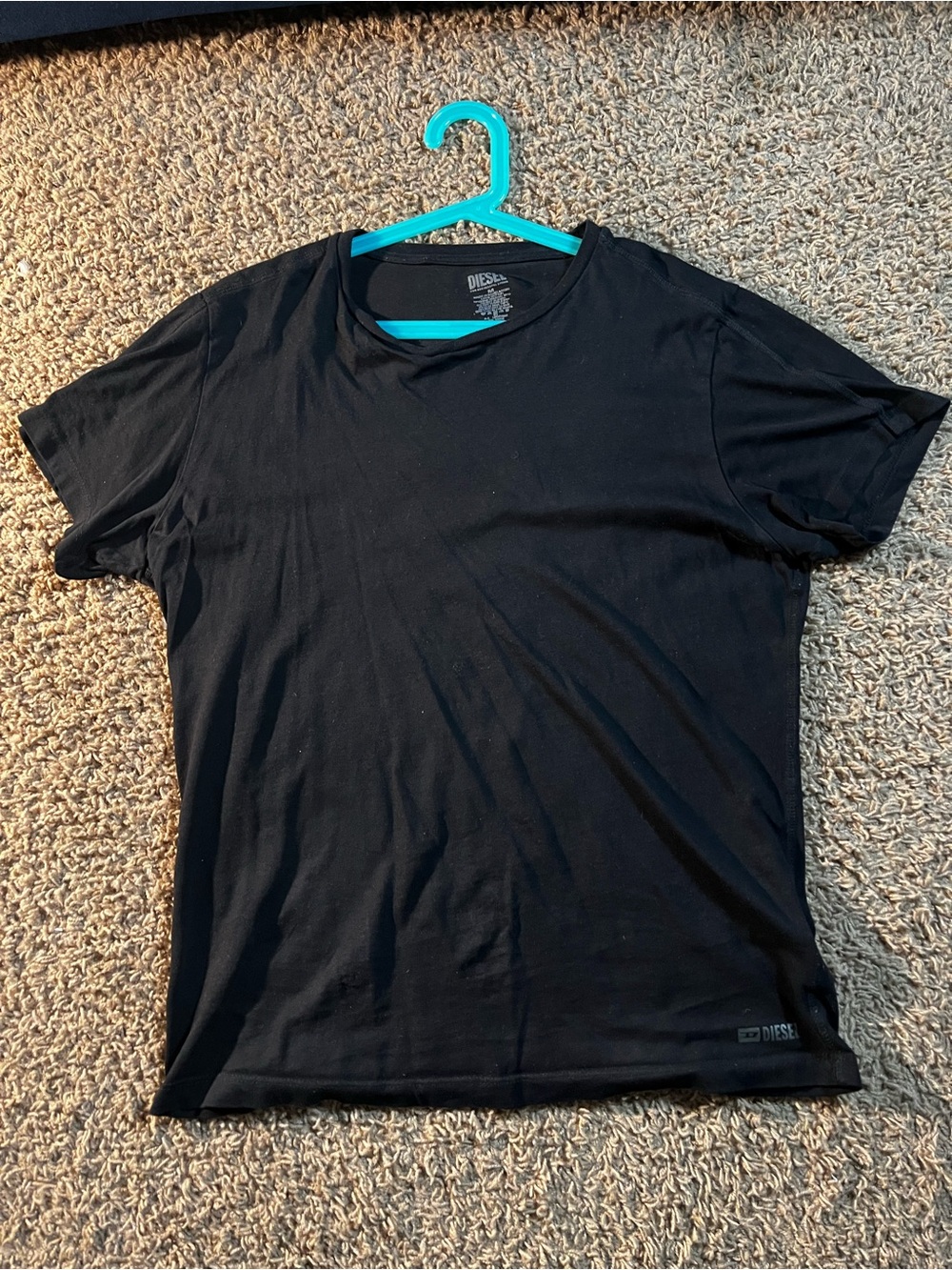 Diesel Men's Black Short Sleeve Crew Tee